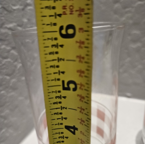 Vintage Libby Pink Gingham Drinking Glasses - Picture 5 of 5